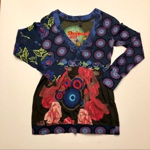 Desigual, tie back, tunic. Size Large.